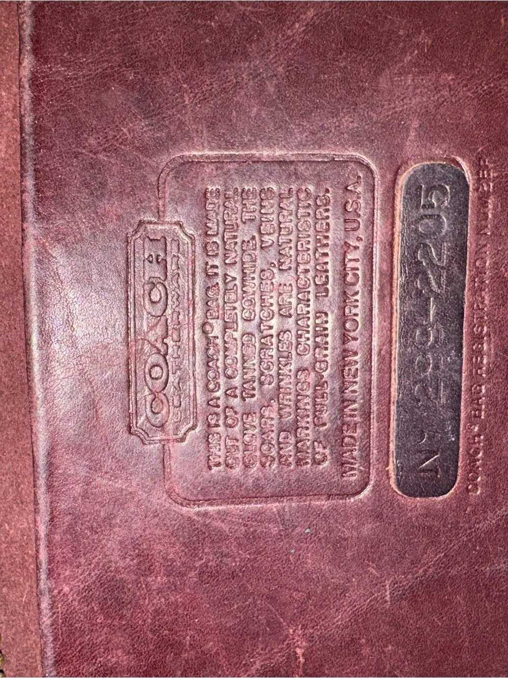 Vintage Coach Rare NYC Burgundy Zippered Clutch